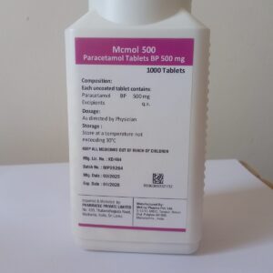 MC Mol 1000_s Jar(Paracetamol Tablets BP 500mg)